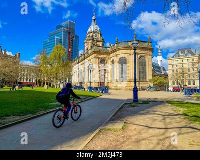 The view of St. Philip's Cathedral in Birmingham, England, UK. Stock Photo