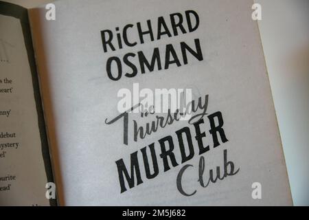 Durham, UK - 29th December 2022: Richard Osman 'The Thursday Murder Club', book one of Richard Osmans best selling Thursday murder club books. . Stock Photo