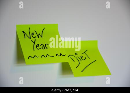 Concept for new year January goals and resolution regarding weight loss, health, fitness, health eating, fresh start, new year goals and resolutions a Stock Photo