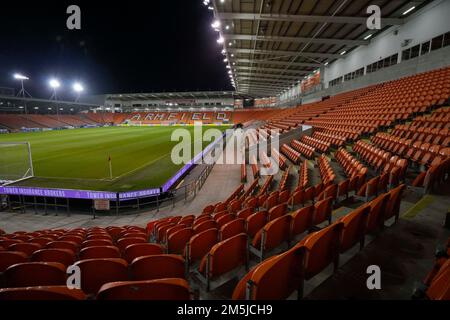 General view of Bloomfield Road Stadium before the Sky Bet Championship match Blackpool vs Sheffield United at Bloomfield Road, Blackpool, United Kingdom, 29th December 2022  (Photo by Steve Flynn/News Images) Stock Photo