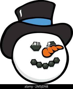 funny cartoon snowman with top hat falling off Stock Vector Image & Art ...