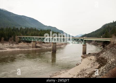 Cog Harrington bridge between Boston Bar and North Bend, British Columbia, Canada Stock Photo