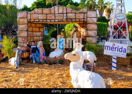 Nativity scene, Plaza Grande, Merida Yucatan Mexico Stock Photo
