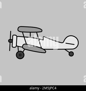 Light aircraft plane grayscale vector icon Stock Vector Image & Art - Alamy