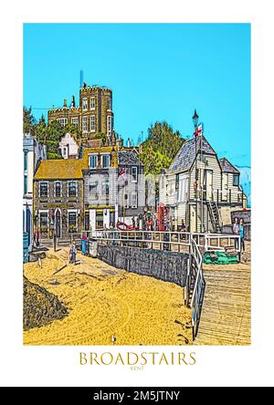 series of twelve posters of well known Thanet buildings Stock Photo