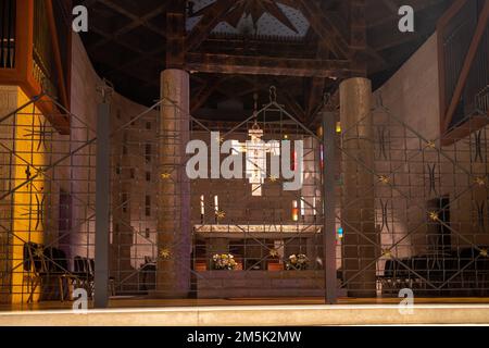 NAZARETH, ISRAEL December 2022: Inside of he Church of the Annunciation, sometimes also referred to as the Basilica of the Annunciation is a church in Stock Photo