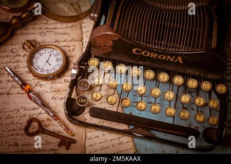Antique Typewritter Still Life Stock Photo