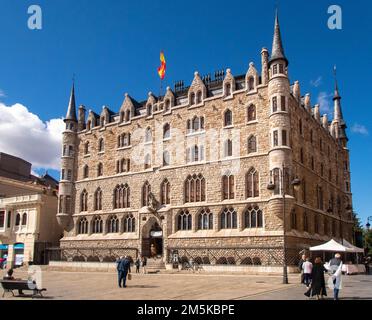 The Casa de los Botines was designed and built by famous Spanish architect Antoni Gaudí. Stock Photo