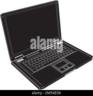 Computer Laptop Vector. Illustration On White Background. A vector illustration Of A Laptop. Stock Vector