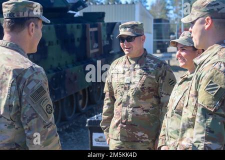 Lt. Gen. Christopher T. Donahue speaks as a part of the ceremony to ...