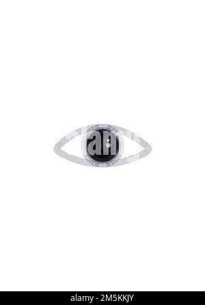 An image in which only the eyes are drawn on the face Stock Photo
