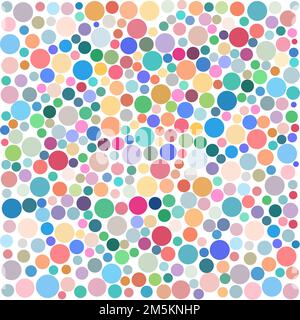 An illustration of circles with different size and colors isolated on a white background Stock Vector