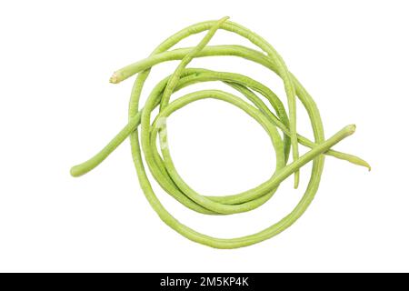 Closeup of the long bean or asparagus bean isolated on white background Stock Photo