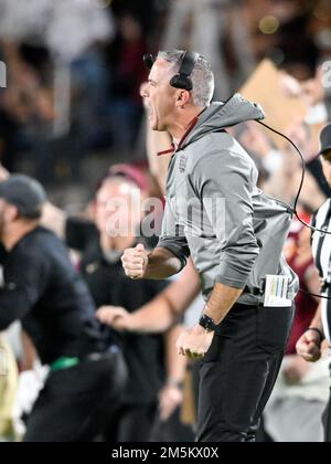 December 29, 2022: Florida State Seminoles head coach Mike Norvell after 2nd half of the Cheez-It Bowl between Florida State Seminoles vs Oklahoma Sooners. FSU defeated Oklahoma 35-32 at Camping World Stadium in Orlando, FL. Romeo T Guzman/CSM Stock Photo