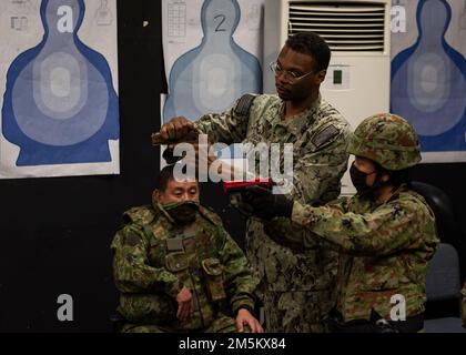 A soldier from the Japan Ground Self-Defense Force 1st Airborne Brigade ...