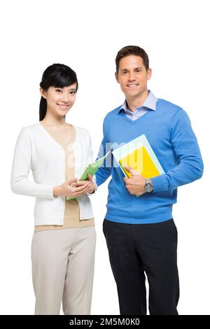 Foreign teachers and young women Stock Photo