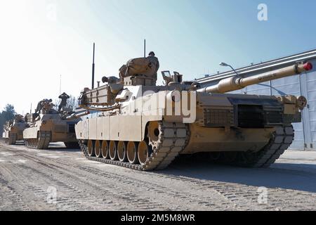 M1A2 Abrams tanks assigned to the 1st Battalion, 68th Armored Regiment ...