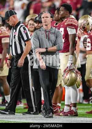 December 29, 2022: Florida State Seminoles head coach Mike Norvell during 2nd half of the Cheez-It Bowl between Florida State Seminoles vs Oklahoma Sooners. FSU defeated Oklahoma 35-32 at Camping World Stadium in Orlando, FL. Romeo T Guzman/CSM Stock Photo