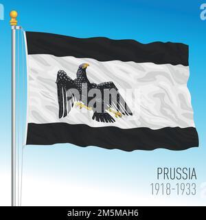 Prussia historical flag, 1918-1933, old north european country, vector illustration Stock Vector