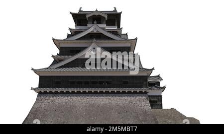 3D illustration japanese castle isolated on white background Stock Photo