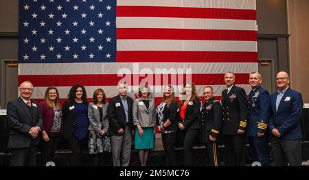 220325-N-MQ631-1057  GROTON, Conn. - The Chamber of Commerce of Eastern Connecticut held its 11th annual Military Appreciation Breakfast to honor service members and recognize local community leaders for their support of the military. Capt. Kenneth Curtin, Naval Submarine Base New London Commanding Officer, Major General Francis J. Evon Jr., Adjutant General, Connecticut National Guard and Captain Rick Wester, US Coast Guard Academy, served as guest speakers for the event and discussed the importance of the military services to the community and the nation. (Mass Communication Specialist 3rd C Stock Photo