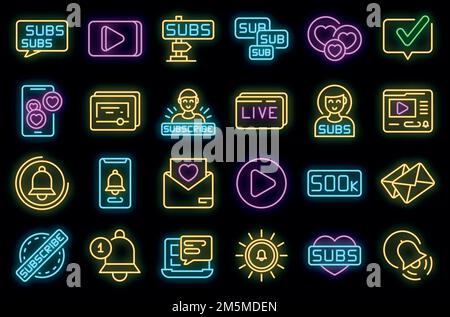 Subscribe button color with finger click cursor and shadow. Vector ...