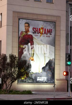 Los Angeles, California, USA 22nd December 2022 A general view of atmosphere of Shazam! Fury of the Gods Billboard on December 22, 2022 in Los Angeles, California, USA. Photo by Barry King/Alamy Stock Photo Stock Photo