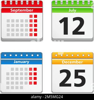 Calendar Icons, vector eps10 illustration Stock Vector