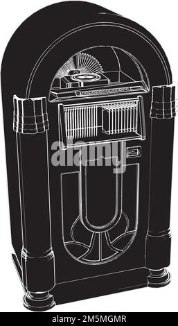 Jukebox Game Machine Vector. Illustration On White Background. A vector illustration Of A Jukebox Game Machine. Stock Vector