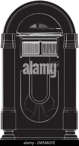 Jukebox Game Machine Vector. Illustration On White Background. A vector illustration Of A Jukebox Game Machine. Stock Vector