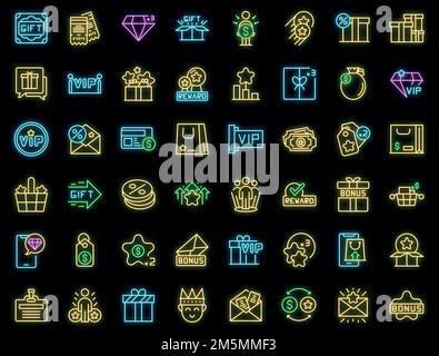 Customer loyalty program icons set outline vector. Member reward. System back Stock Vector