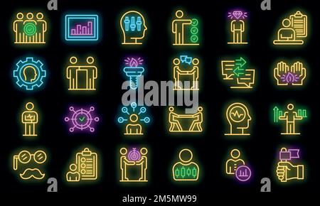 Character linear icons set. Personality, Traits, Unique, Mannerisms ...