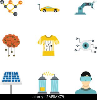 Computer latest devices icons set. Flat illustration of 9 computer latest devices vector icons for web Stock Vector