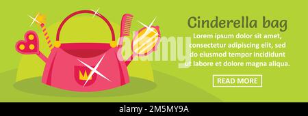Cinderella bag banner horizontal concept. Flat illustration of cinderella bag banner horizontal vector concept for web design Stock Vector