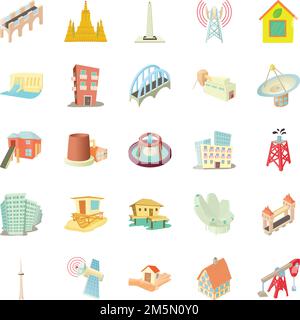 Edifice icons set. Cartoon set of 25 edifice vector icons for web isolated on white background Stock Vector