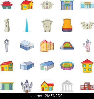 Formation icons set. Cartoon set of 25 formation vector icons for web isolated on white background Stock Vector