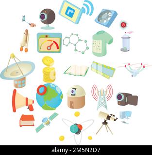 Novation icons set. Cartoon set of 25 novation vector icons for web isolated on white background Stock Vector