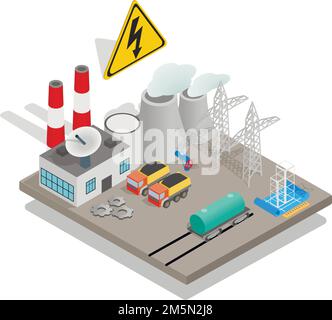Power unit concept banner. Isometric banner of power unit vector concept for web, giftcard and postcard Stock Vector