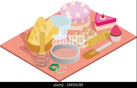 Tea day concept banner. Isometric banner of tea day vector concept for web, giftcard and postcard Stock Vector