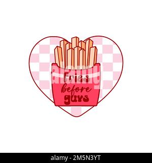 Fries Before Guys PNG instant download Retro Valentine's Day - Inspire  Uplift