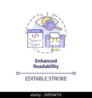 Enhanced code readability concept icon Stock Vector