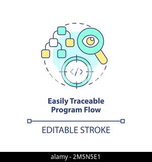Easily traceable program flow concept icon Stock Vector