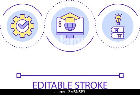 E learning facilities loop concept icon Stock Vector