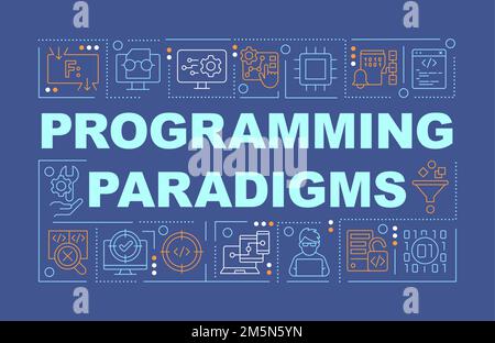 Programming approaches word concepts dark blue banner Stock Vector