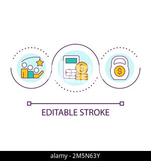 Driving financial performance loop concept icon Stock Vector