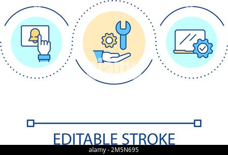 Technology and software setup loop concept icon Stock Vector