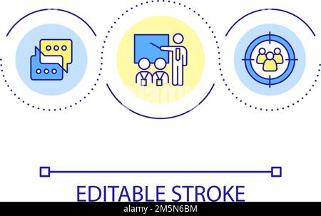 Training for marketing specialist loop concept icon Stock Vector