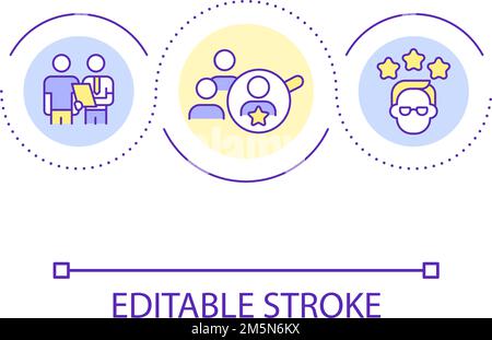 Evaluation of company employees loop concept icon Stock Vector