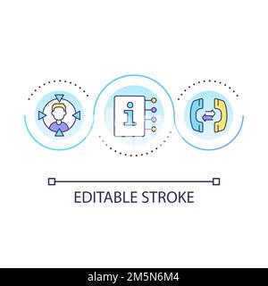 Information support service loop concept icon Stock Vector