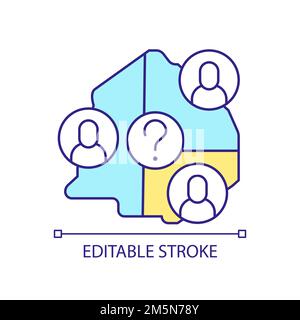 Potential users from different regions RGB color icon Stock Vector